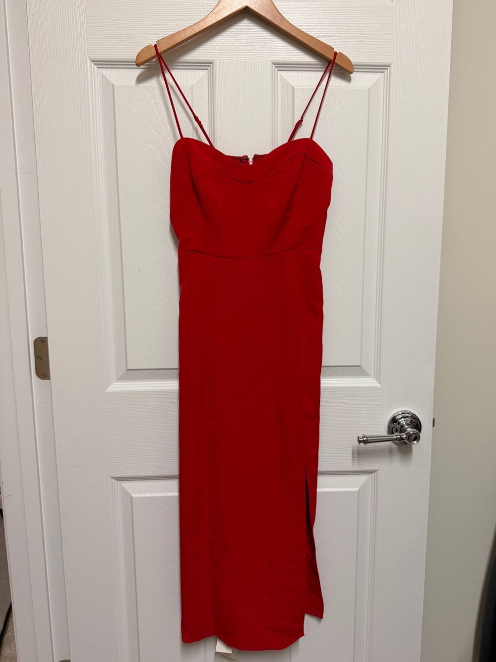 Abercrombie & Fitch Red Strapless Midi Dress - Minimalist style XXSP